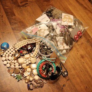 Four plus pounds of lovely vintage necklaces, bracelets etc.